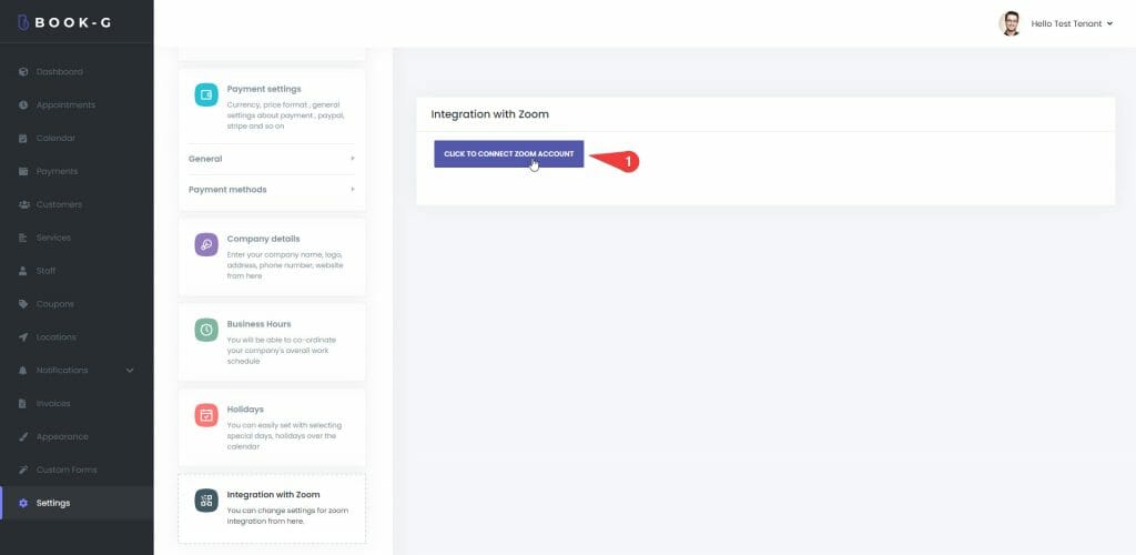 Integration with Zoom Meetings BookG