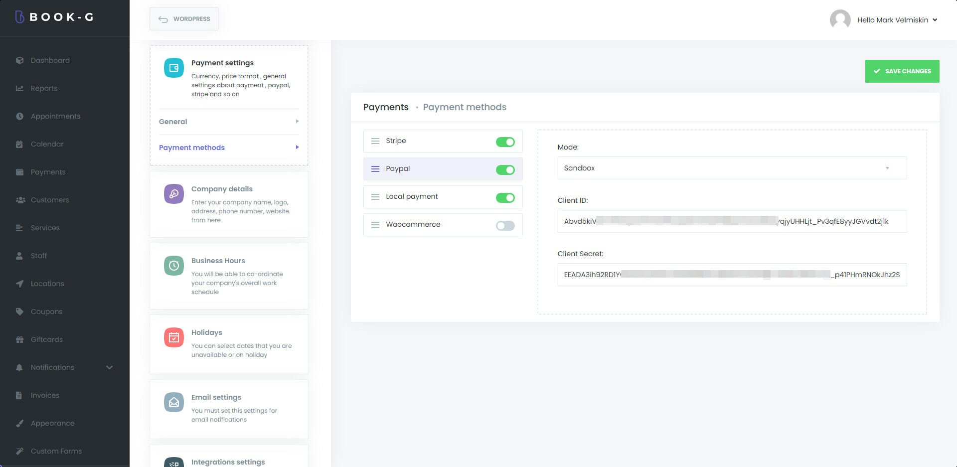 BOOK-G with Stripe Payments Method